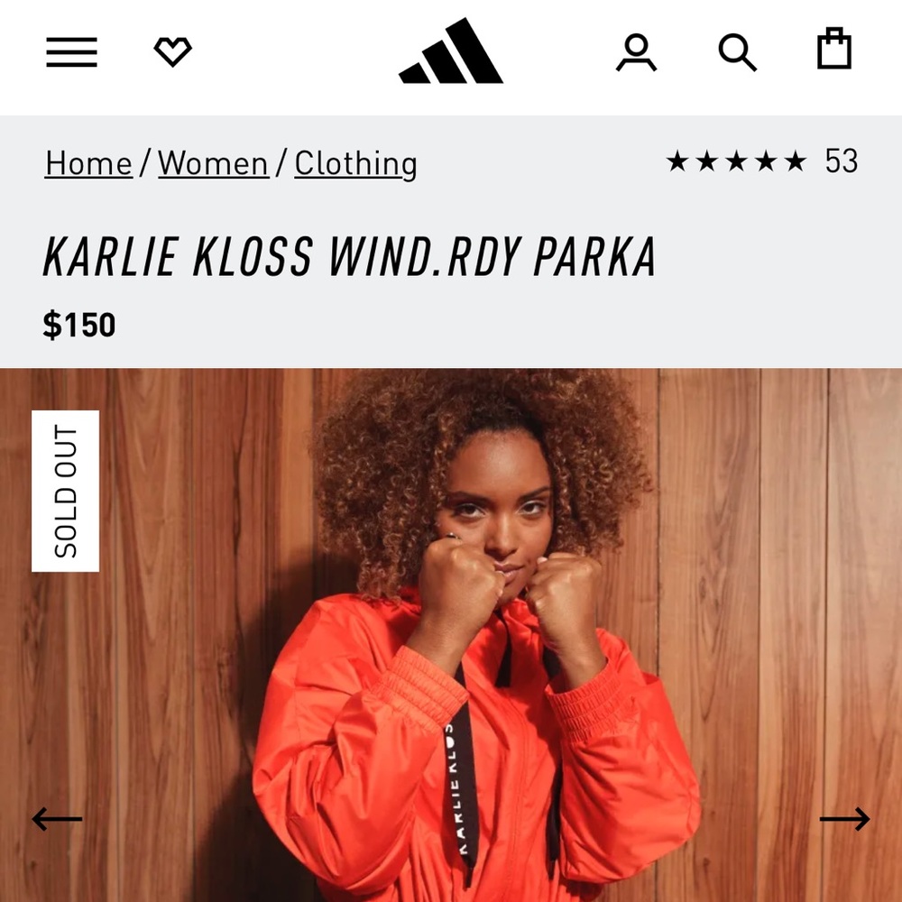 adidas Karlie Kloss Bright Orange Windbreaker Parka